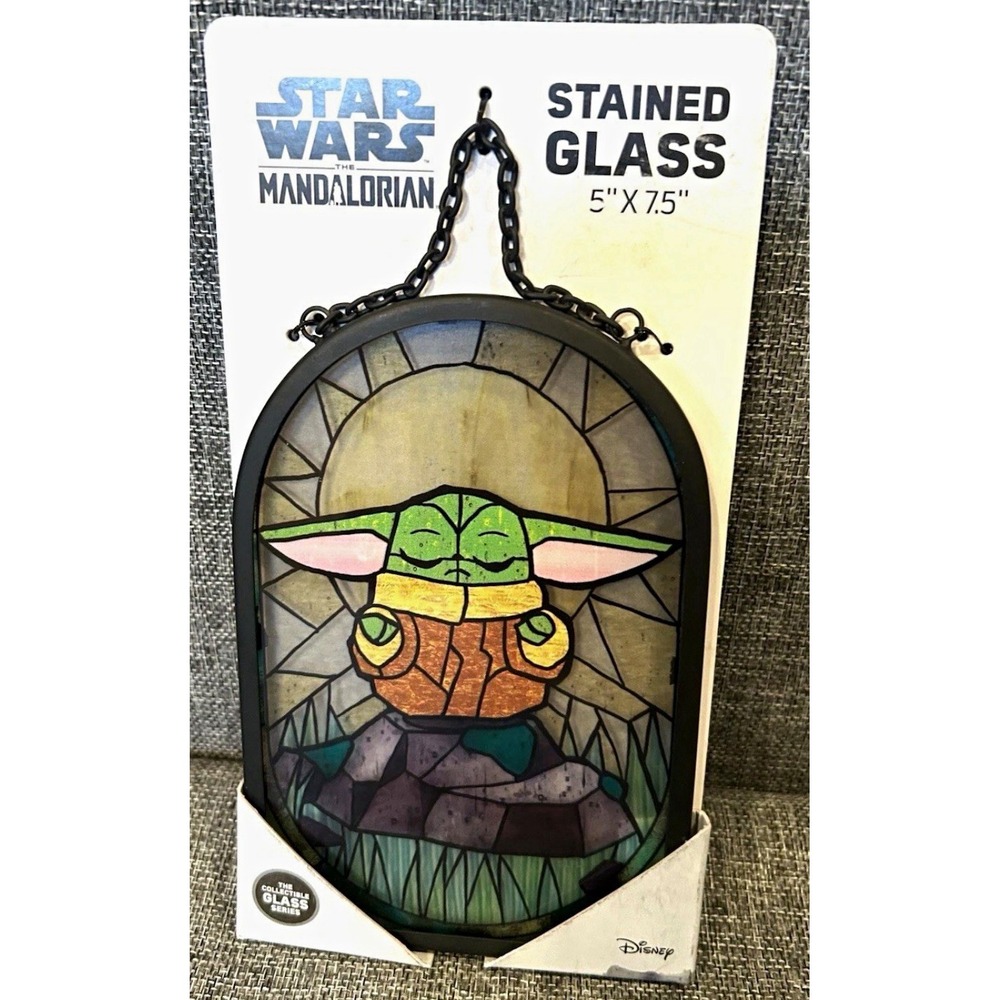 Star Wars Mandalorian Grogu Baby Yoda Stained Glass 5"x7.5"